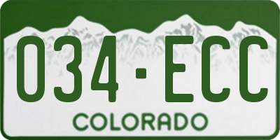 CO license plate 034ECC