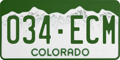 CO license plate 034ECM