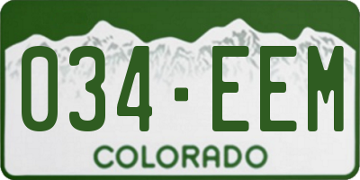 CO license plate 034EEM