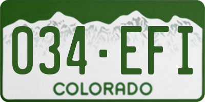 CO license plate 034EFI