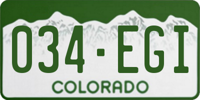 CO license plate 034EGI