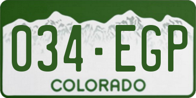 CO license plate 034EGP