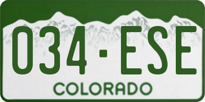 CO license plate 034ESE