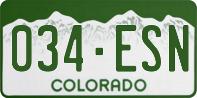 CO license plate 034ESN