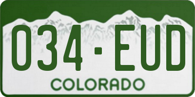 CO license plate 034EUD