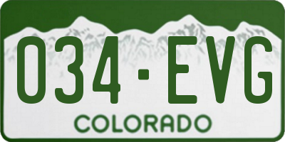 CO license plate 034EVG
