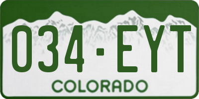 CO license plate 034EYT