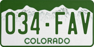 CO license plate 034FAV