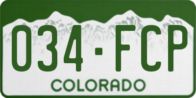 CO license plate 034FCP