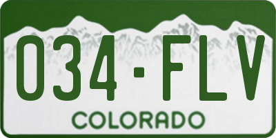 CO license plate 034FLV