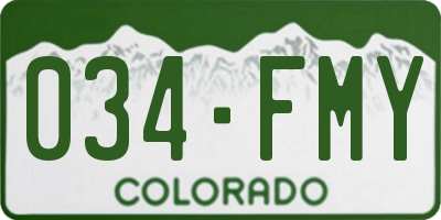 CO license plate 034FMY