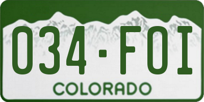CO license plate 034FOI