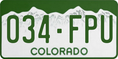 CO license plate 034FPU