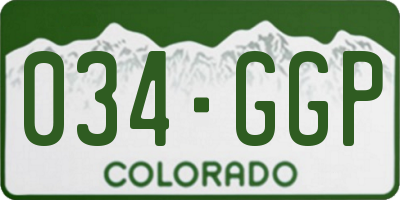 CO license plate 034GGP