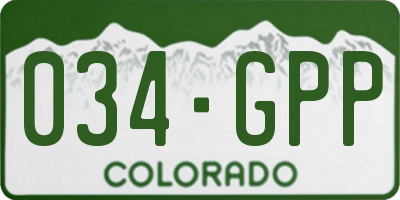 CO license plate 034GPP