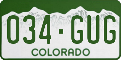 CO license plate 034GUG