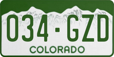 CO license plate 034GZD
