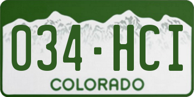 CO license plate 034HCI