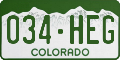 CO license plate 034HEG