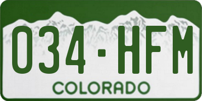 CO license plate 034HFM