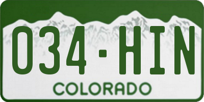 CO license plate 034HIN