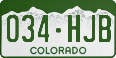 CO license plate 034HJB