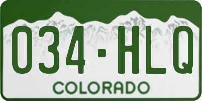 CO license plate 034HLQ