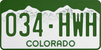 CO license plate 034HWH