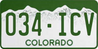 CO license plate 034ICV