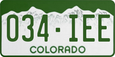 CO license plate 034IEE