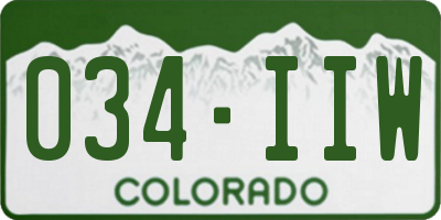 CO license plate 034IIW