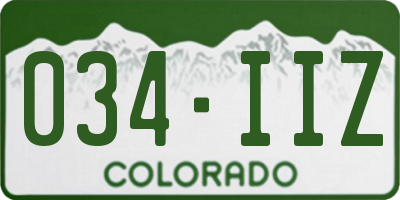CO license plate 034IIZ