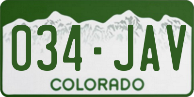 CO license plate 034JAV