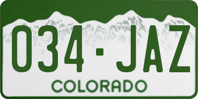 CO license plate 034JAZ