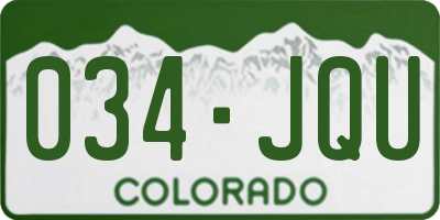 CO license plate 034JQU