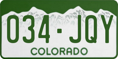 CO license plate 034JQY