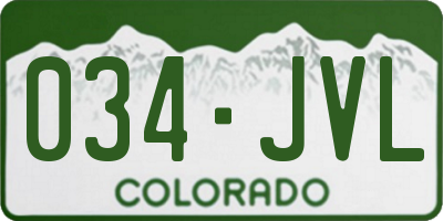CO license plate 034JVL