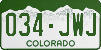 CO license plate 034JWJ
