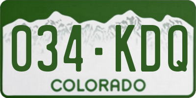CO license plate 034KDQ