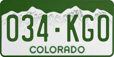 CO license plate 034KGO