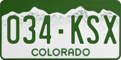 CO license plate 034KSX