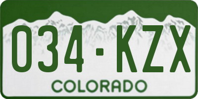CO license plate 034KZX
