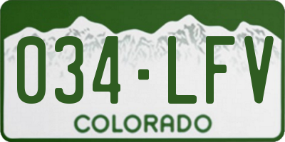 CO license plate 034LFV