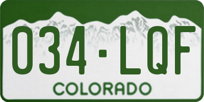 CO license plate 034LQF
