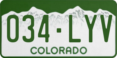 CO license plate 034LYV