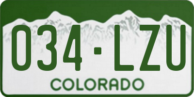 CO license plate 034LZU