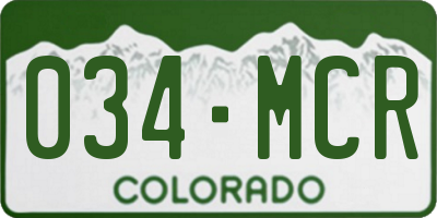 CO license plate 034MCR