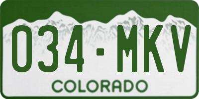 CO license plate 034MKV