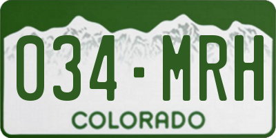 CO license plate 034MRH