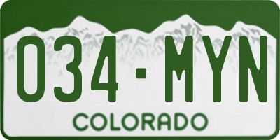 CO license plate 034MYN